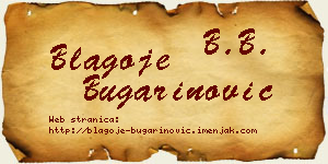 Blagoje Bugarinović vizit kartica